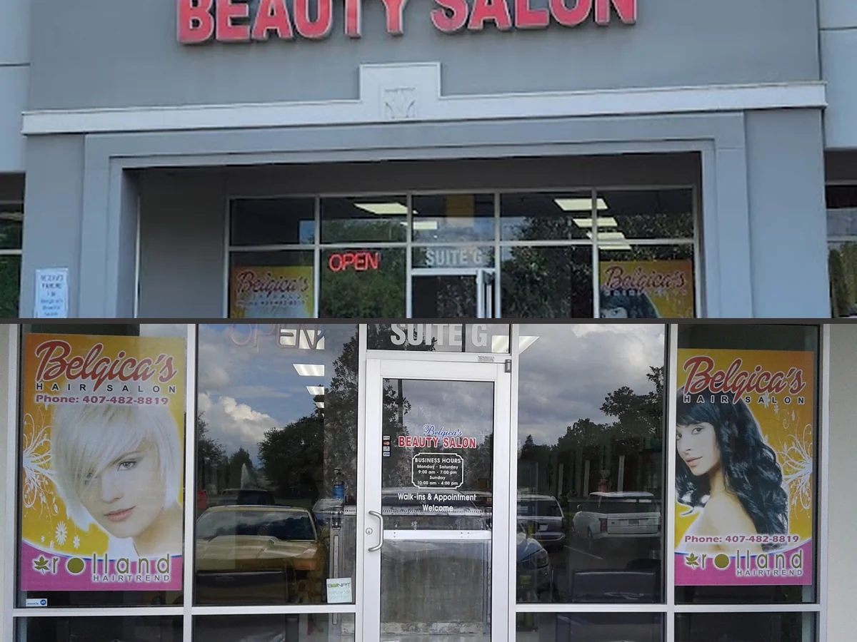 Eyebrow grooming area with salon lighting.